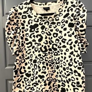 Puff sleeve cheetah top XL WhoWhatWear